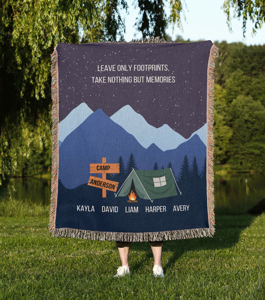 Personalized Campfire Chronicles Woven Blanket