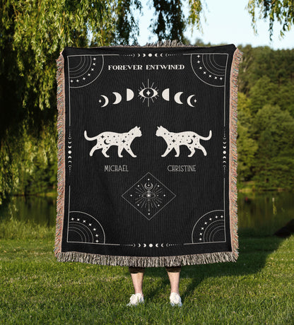 Personalized Cosmic Noir Woven Blanket