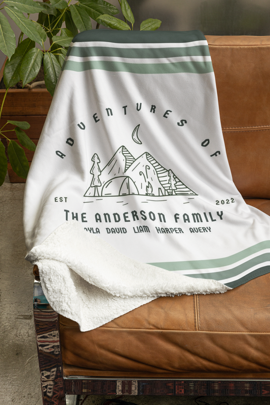 Personalized Family Adventure Fleece Blanket